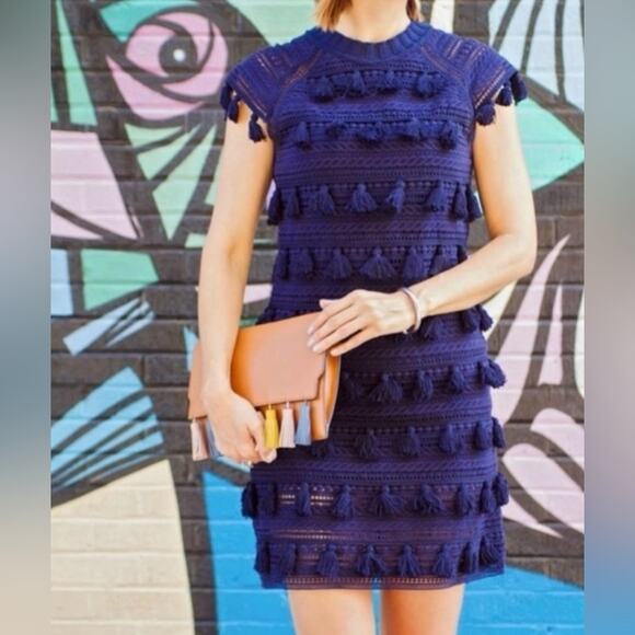 Sea New York Tassel Crochet Dress Size 2 - Picture 1 of 8